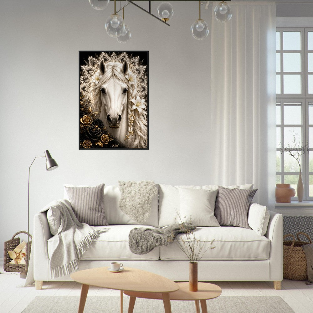 Sagittarius Zodiac Horse Poster, Gold Wall Art, Zodiac Gift for Her, Danish Art Studio