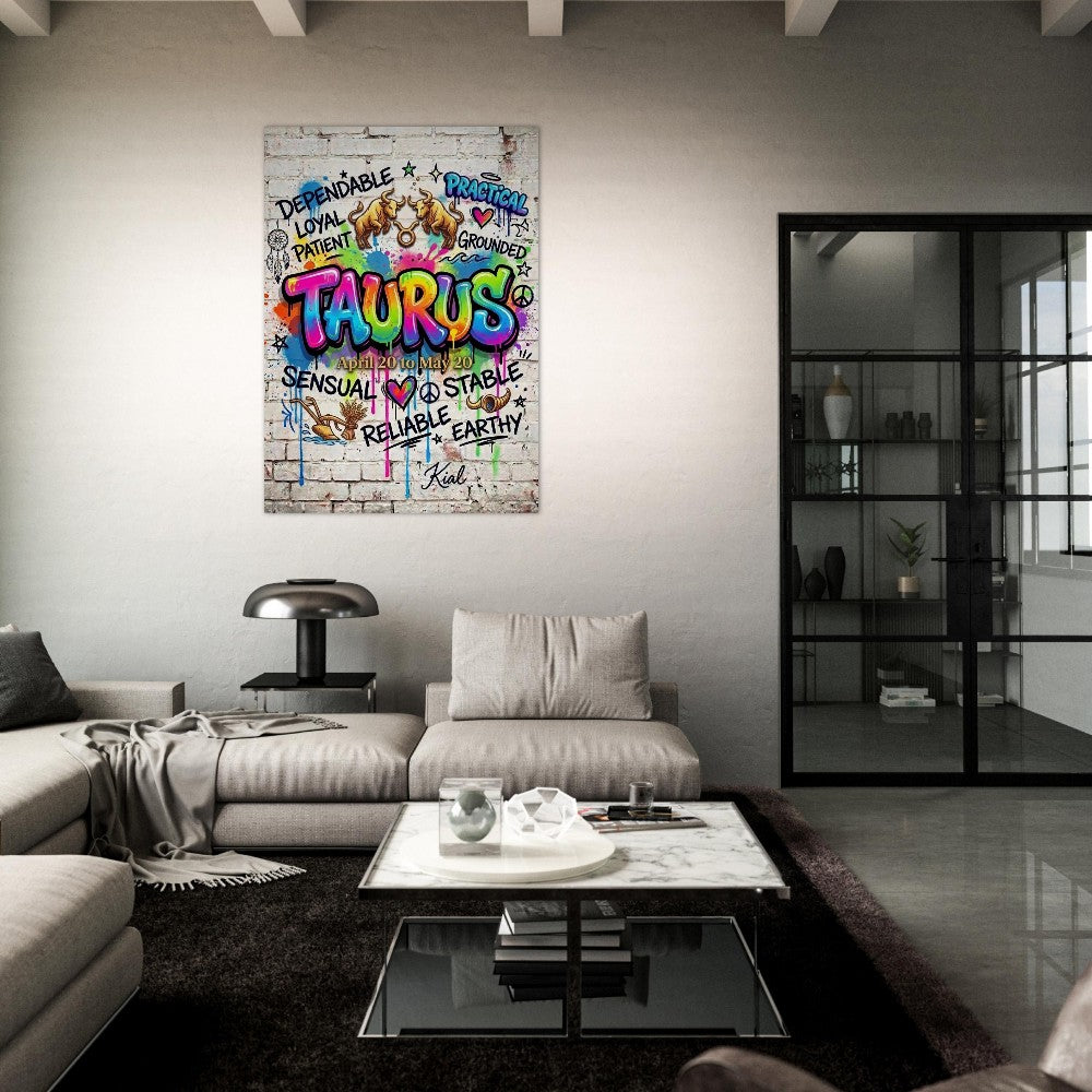 Wall art, Zodiac Poster, Pisces colorful, Cool Art, White