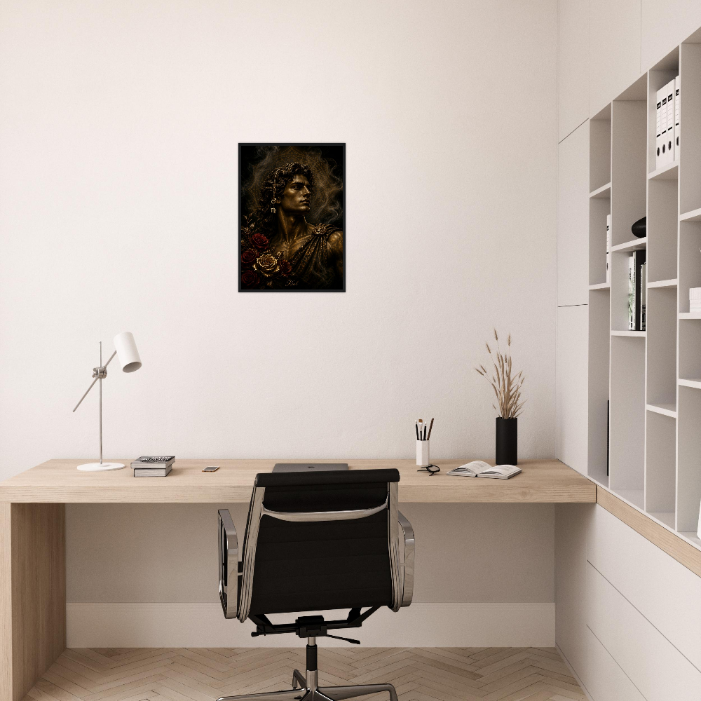 Virgo Zodiac Maiden Poster, Gold Wall Art, Astrology Canvas, Maiden Portrait, Zodiac Gift for Him, Danish Art Studio