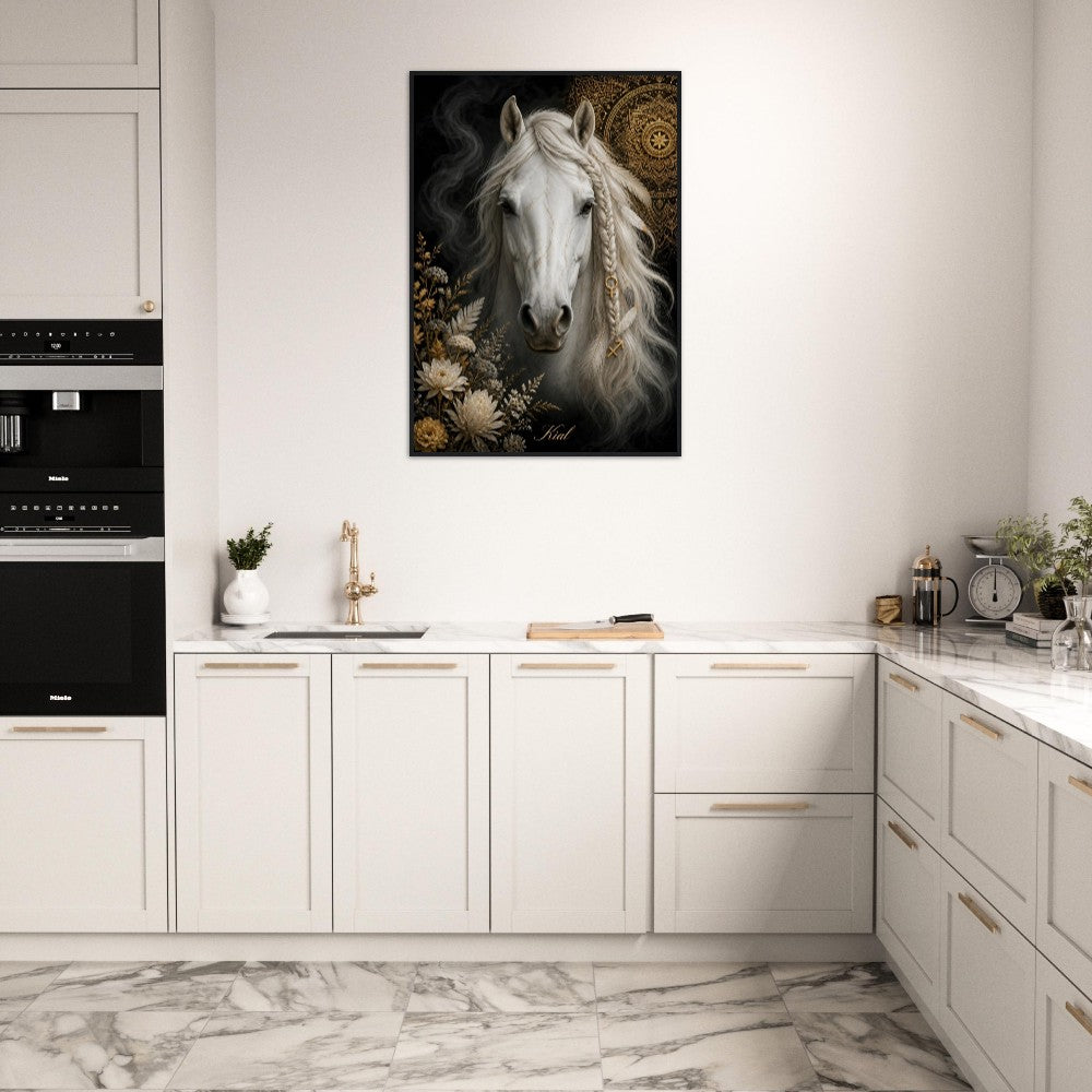 Sagittarius Zodiac Horse Poster, Gold Wall Art, Zodiac Gift for Her, Danish Art Studio