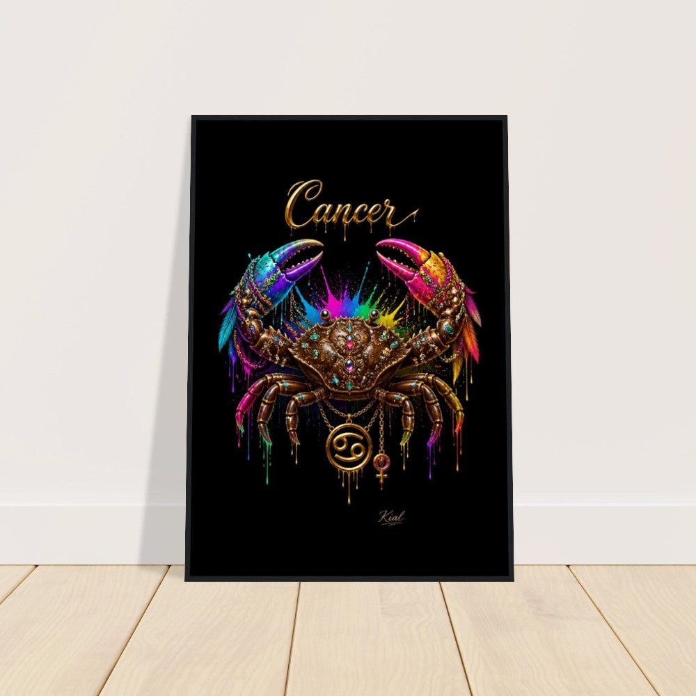 Krebs Neon Sternzeichen Krabben Poster, bunte Wandkunst, künstlerische Astrologie Leinwand, Sternzeichen Geschenk für Sie, Danish Art Studio