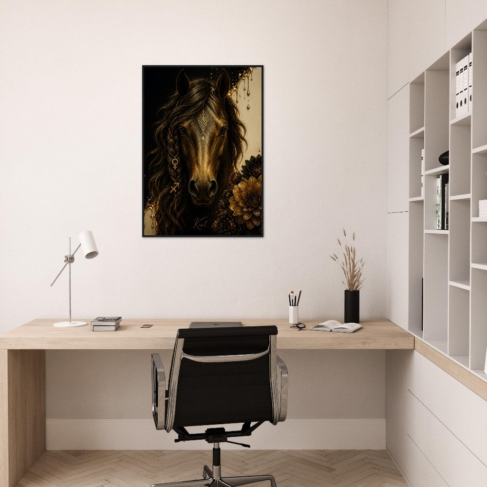 Sagittarius Zodiac Horse Poster, Gold Wall Art, Zodiac Gift for Her, Danish Art Studio