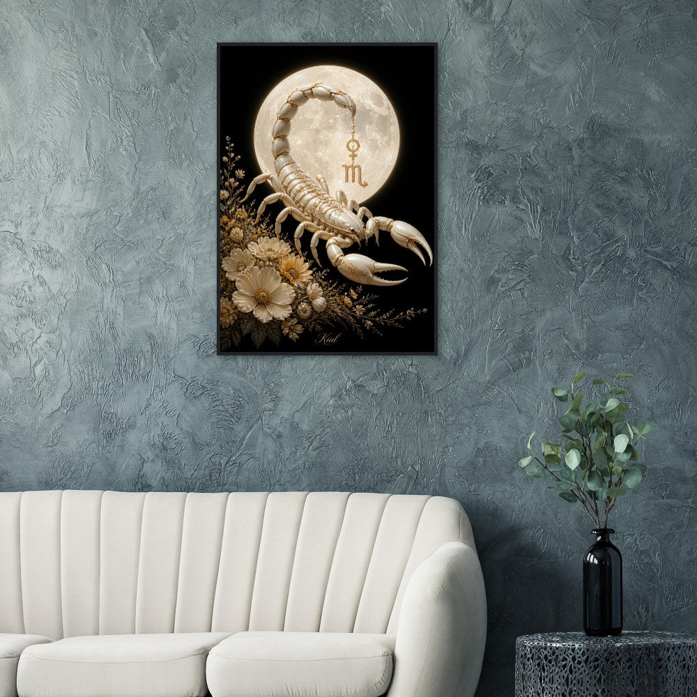 Scorpio Zodiac Scorpion Poster, Gold Wall Art, Zodiac Gift for Her, Danish Art Studio