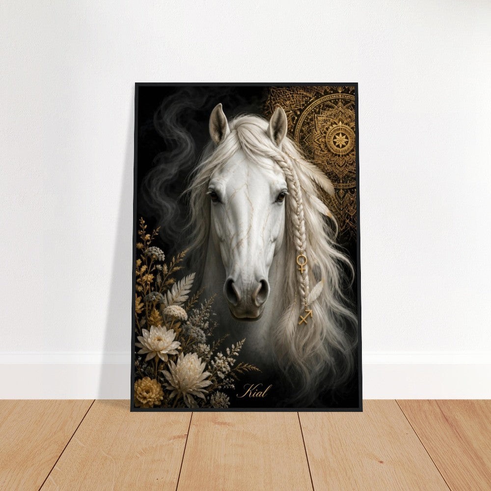 Sagittarius Zodiac Horse Poster, Gold Wall Art, Zodiac Gift for Her, Danish Art Studio