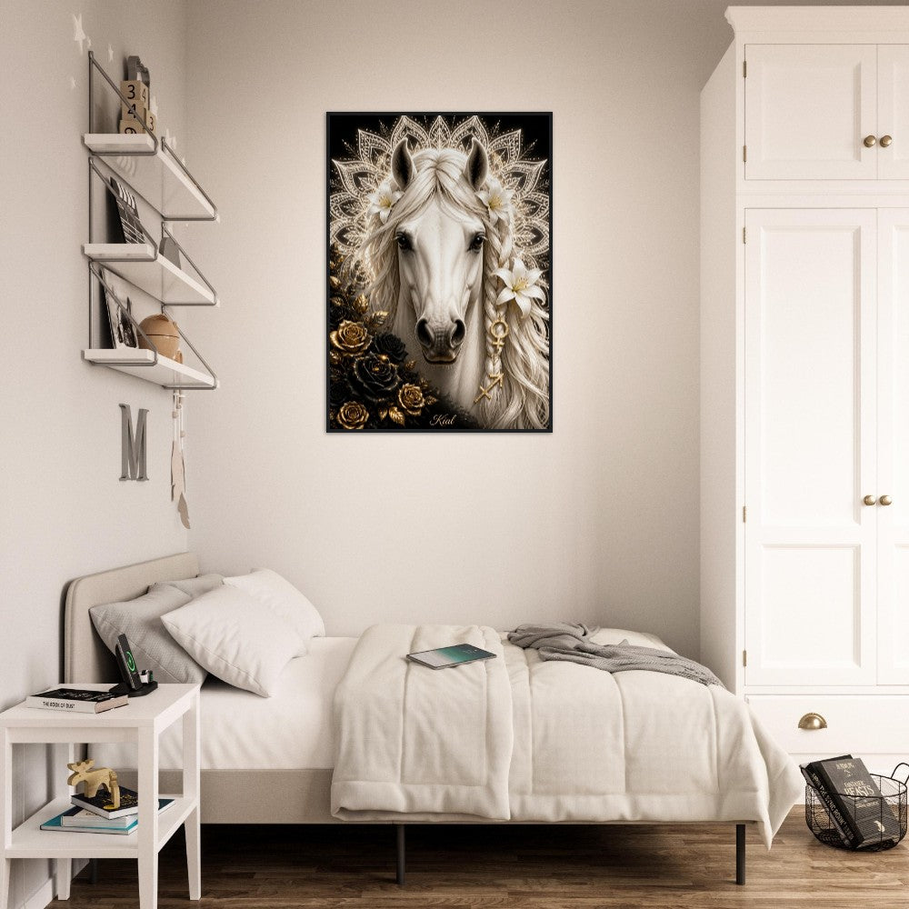 Sagittarius Zodiac Horse Poster, Gold Wall Art, Zodiac Gift for Her, Danish Art Studio