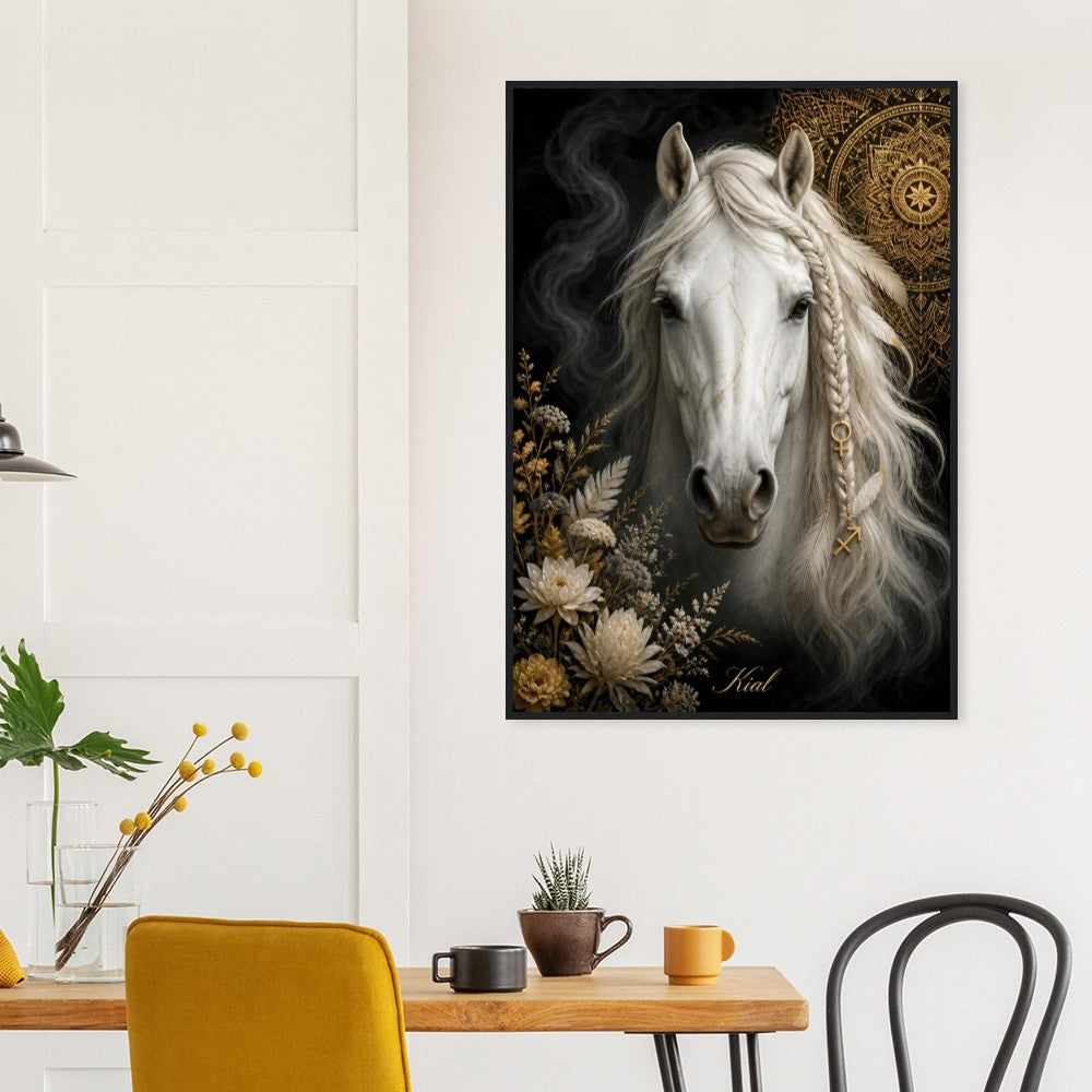 Sagittarius Zodiac Horse Poster, Gold Wall Art, Zodiac Gift for Her, Danish Art Studio