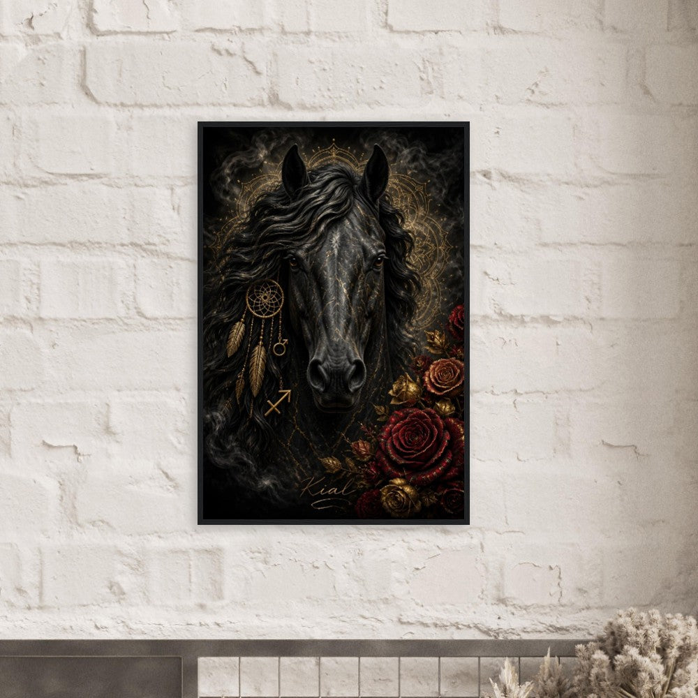 Sagittarius Zodiac Horse Poster, Gold Wall Art, Zodiac Gift for Him, Danish Art Studio