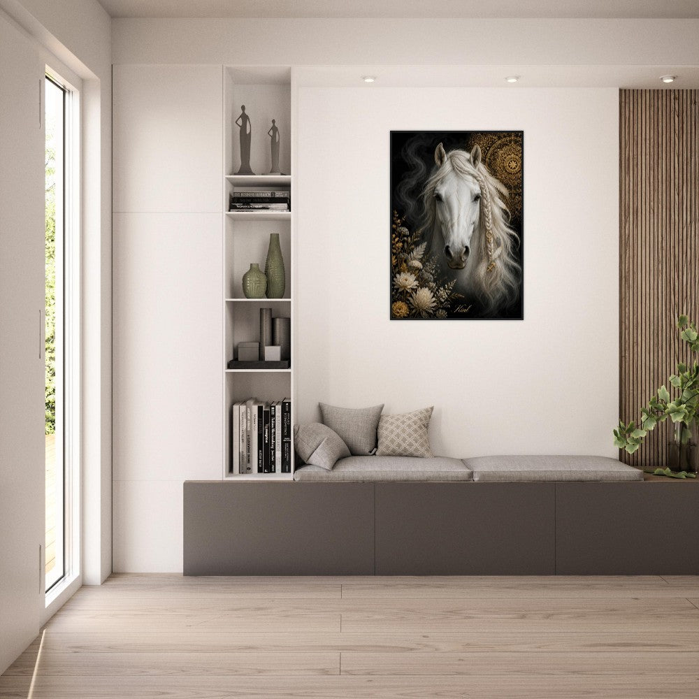 Sagittarius Zodiac Horse Poster, Gold Wall Art, Zodiac Gift for Her, Danish Art Studio