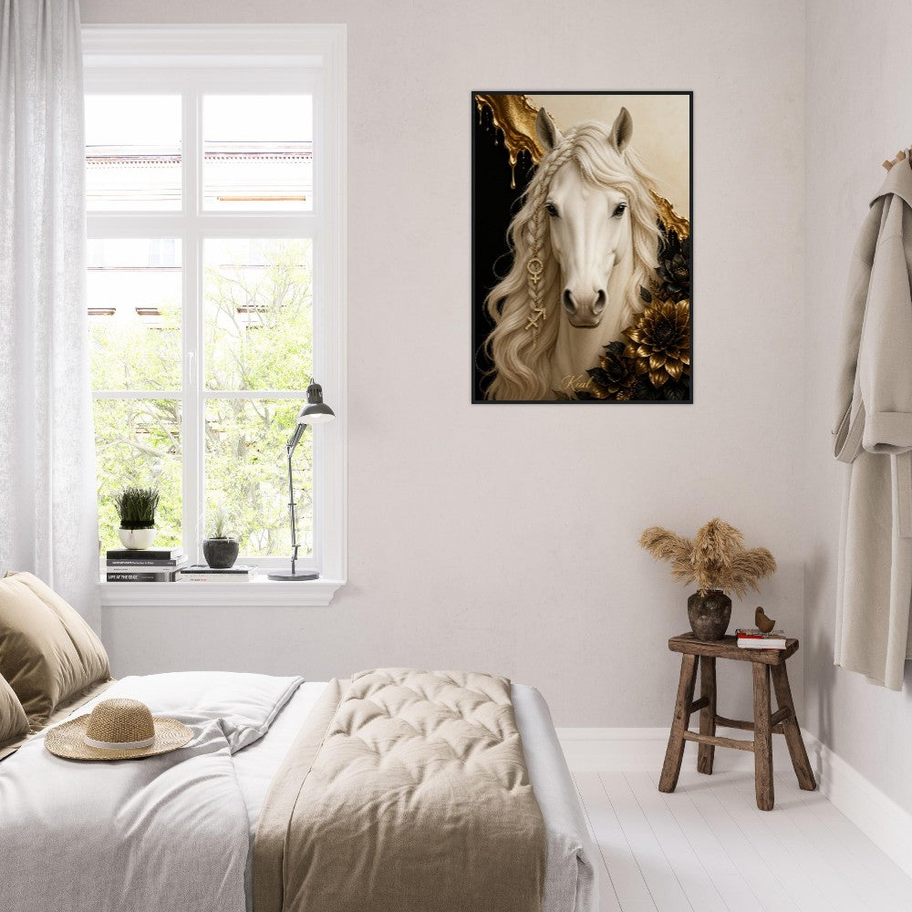 Sagittarius Zodiac Horse Poster, Gold Wall Art, Zodiac Gift for Her, Danish Art Studio