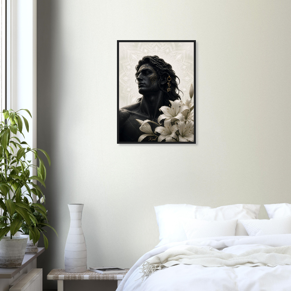 Virgo Zodiac Maiden Poster, Gold Wall Art, Astrology Canvas, Maiden Portrait, Zodiac Gift for Him, Danish Art Studio