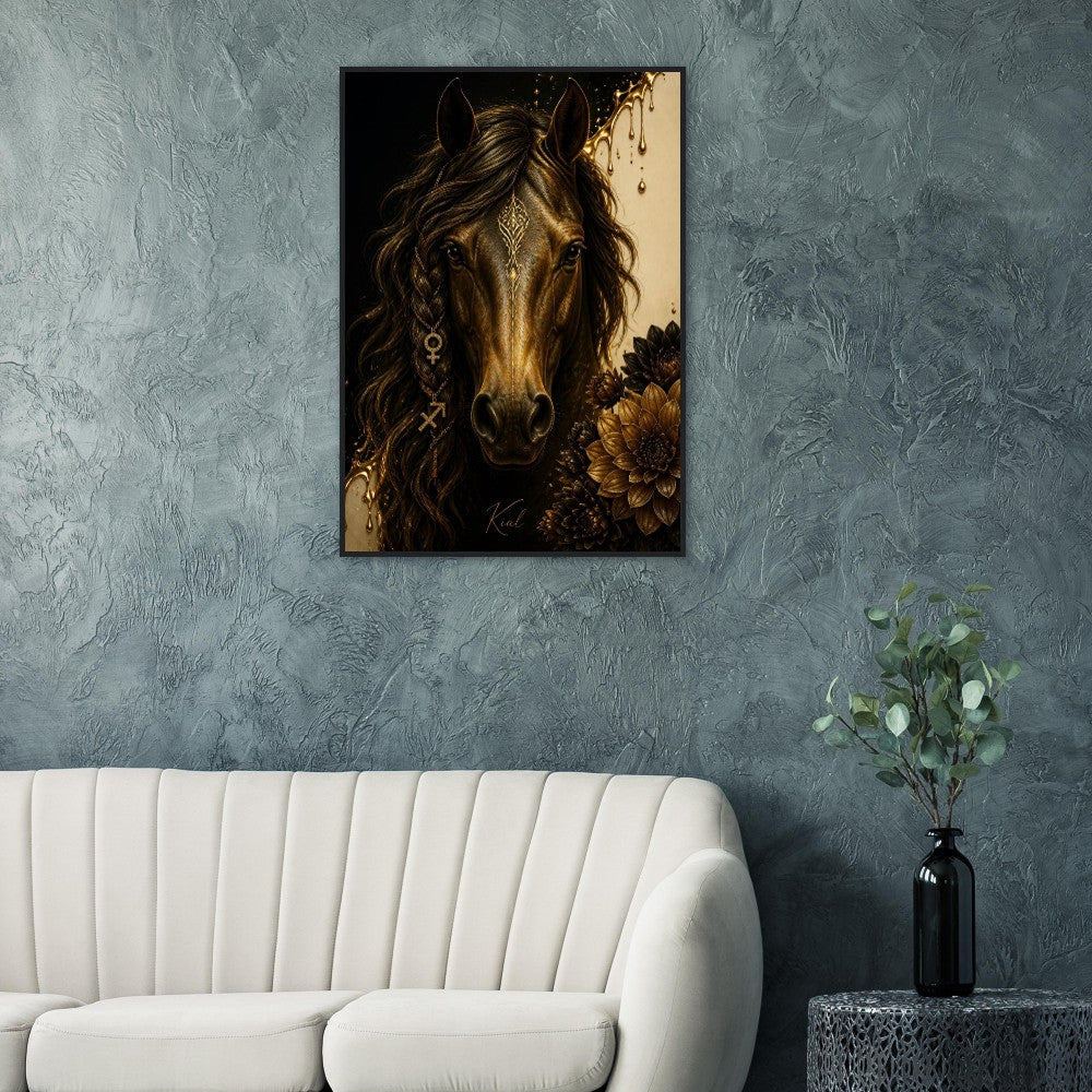 Sagittarius Zodiac Horse Poster, Gold Wall Art, Zodiac Gift for Her, Danish Art Studio