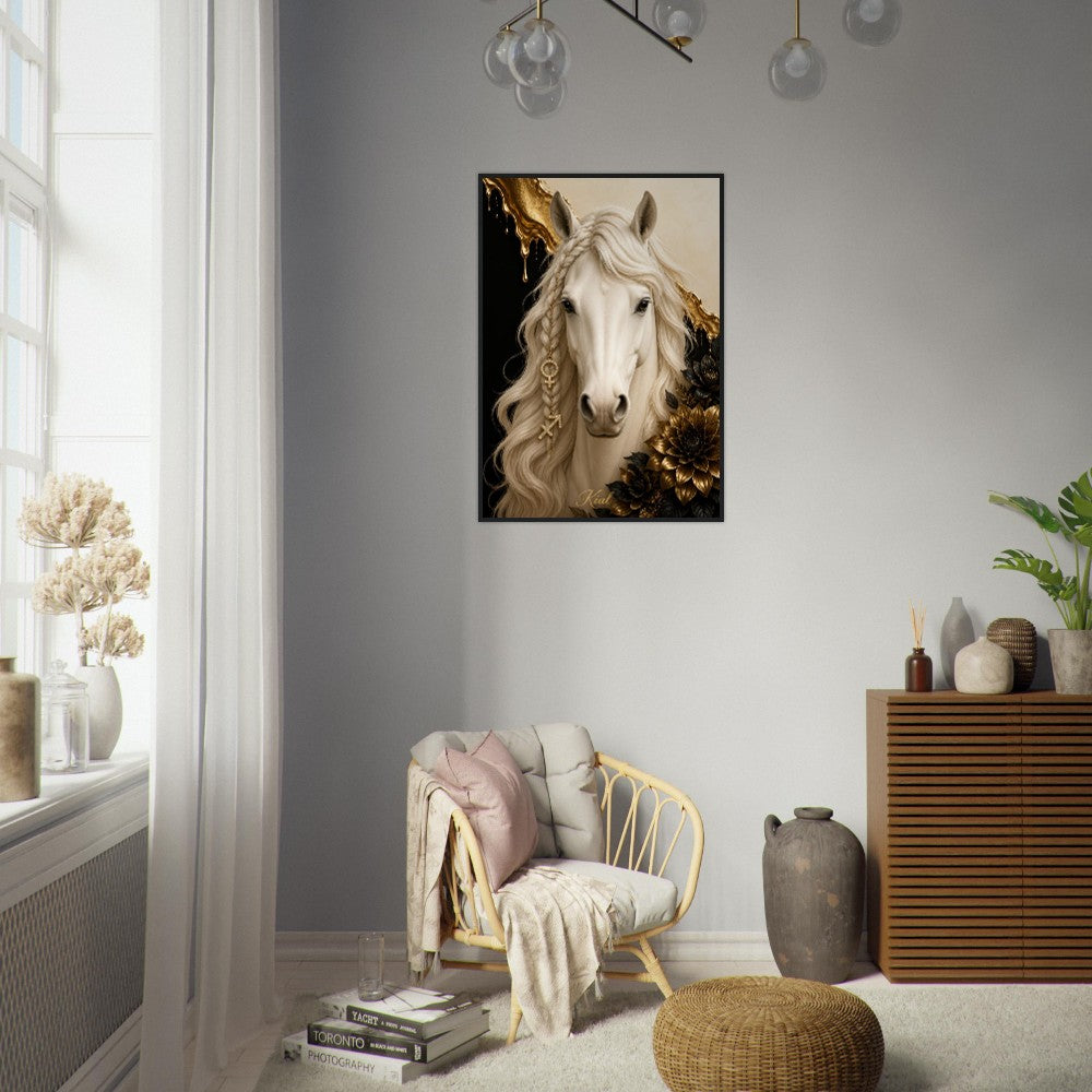Sagittarius Zodiac Horse Poster, Gold Wall Art, Zodiac Gift for Her, Danish Art Studio