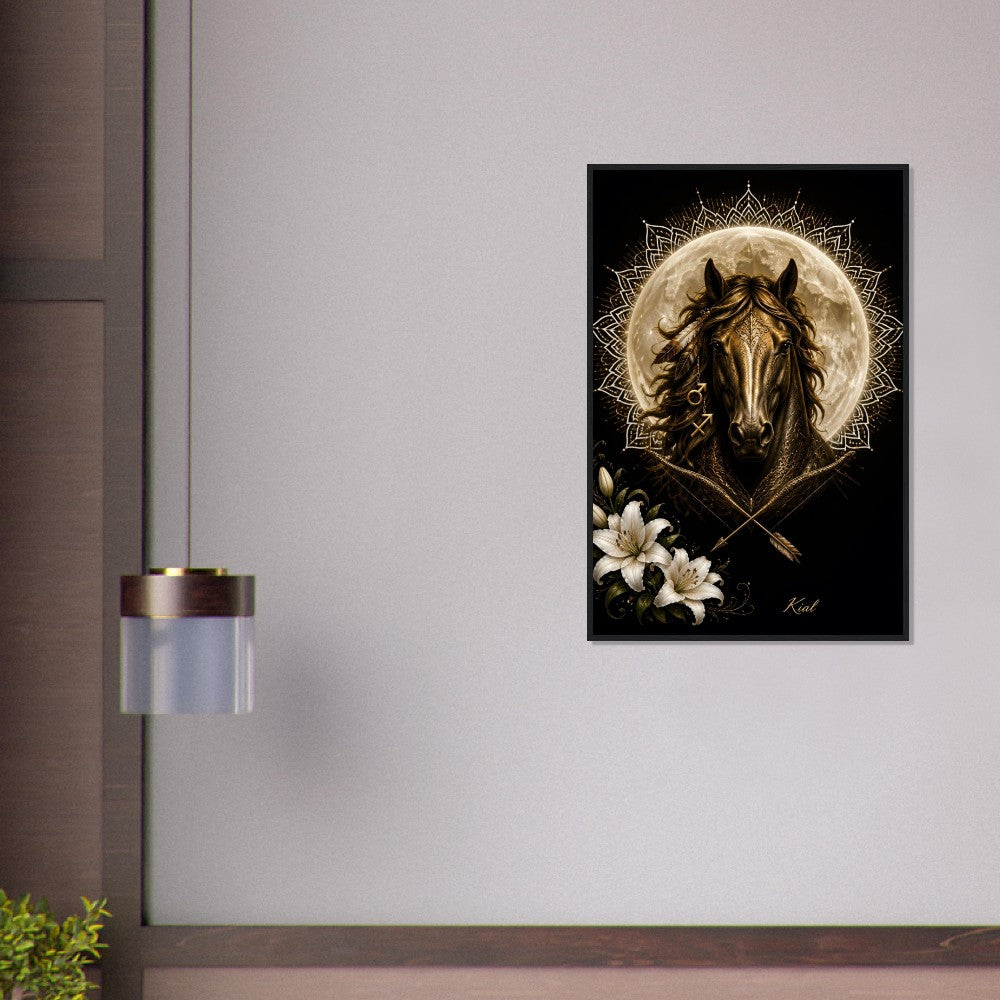 Sagittarius Zodiac Horse Poster, Gold Wall Art, Zodiac Gift for Him, Danish Art Studio