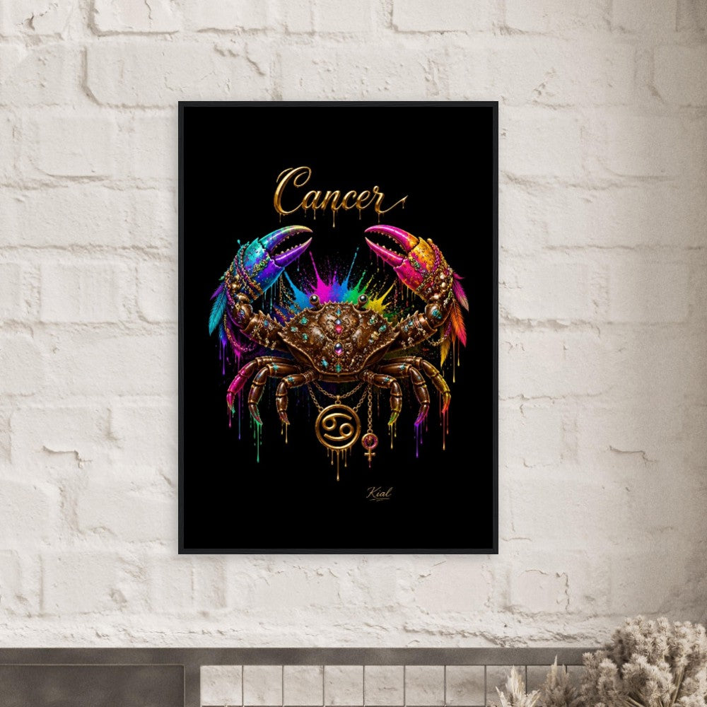 Krebs Neon Sternzeichen Krabben Poster, bunte Wandkunst, künstlerische Astrologie Leinwand, Sternzeichen Geschenk für Sie, Danish Art Studio