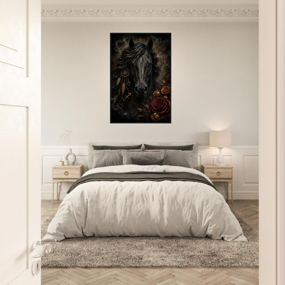 Sagittarius Zodiac Horse Poster, Gold Wall Art, Zodiac Gift for Him, Danish Art Studio