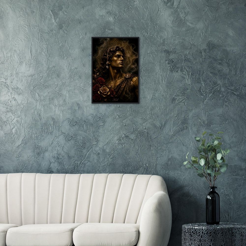 Virgo Zodiac Maiden Poster, Gold Wall Art, Astrology Canvas, Maiden Portrait, Zodiac Gift for Him, Danish Art Studio