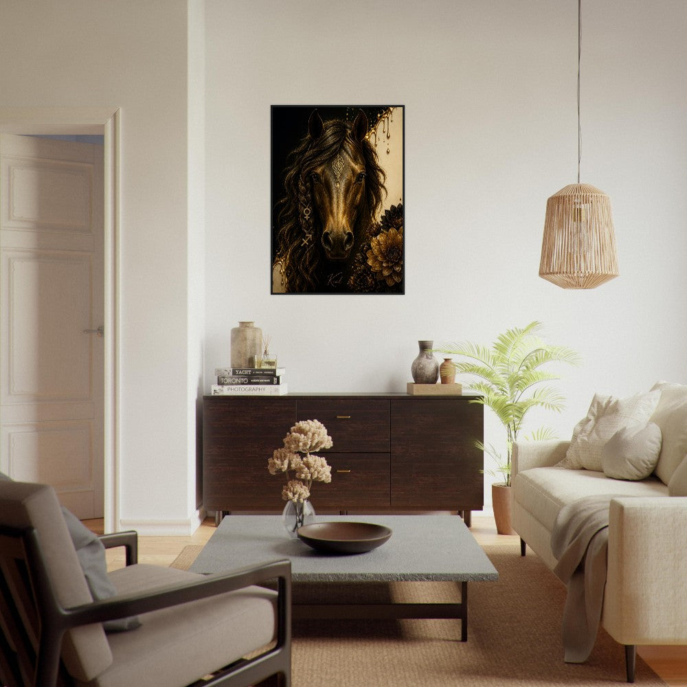 Sagittarius Zodiac Horse Poster, Gold Wall Art, Zodiac Gift for Her, Danish Art Studio
