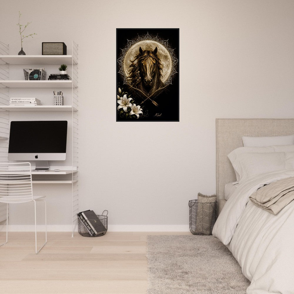 Sagittarius Zodiac Horse Poster, Gold Wall Art, Zodiac Gift for Him, Danish Art Studio