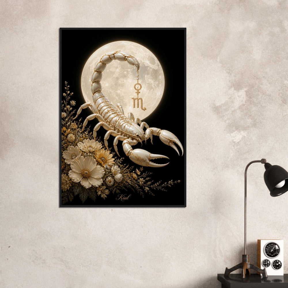 Scorpio Zodiac Scorpion Poster, Gold Wall Art, Zodiac Gift for Her, Danish Art Studio