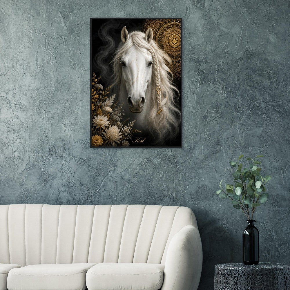 Sagittarius Zodiac Horse Poster, Gold Wall Art, Zodiac Gift for Her, Danish Art Studio