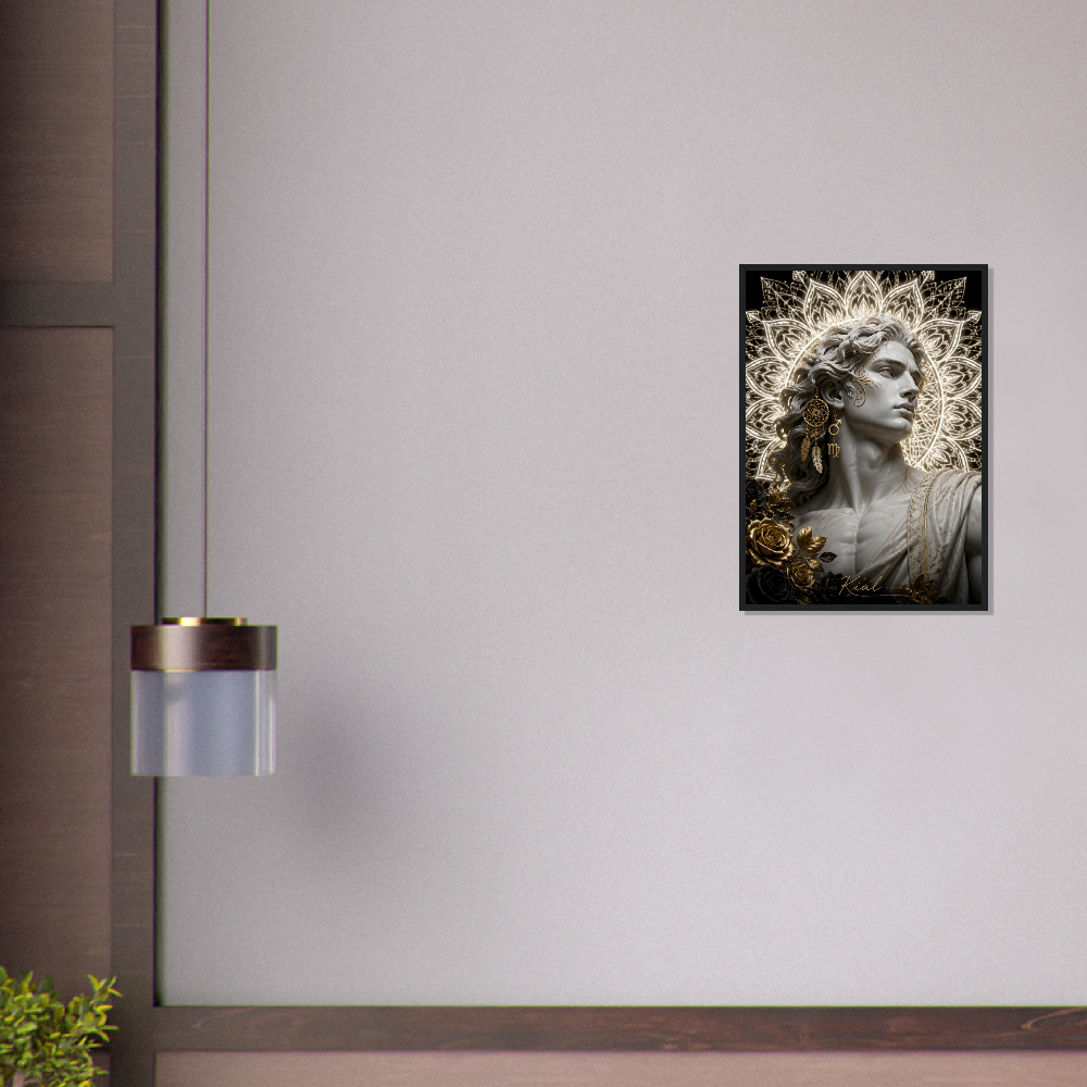 Virgo Zodiac Maiden Poster, Gold Wall Art, Astrology Canvas, Maiden Portrait, Zodiac Gift for Him, Danish Art Studio