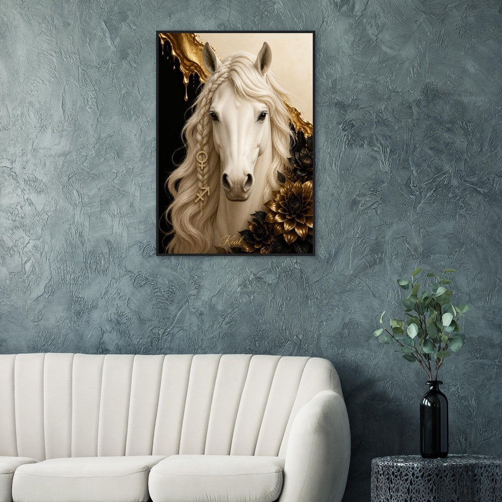 Sagittarius Zodiac Horse Poster, Gold Wall Art, Zodiac Gift for Her, Danish Art Studio