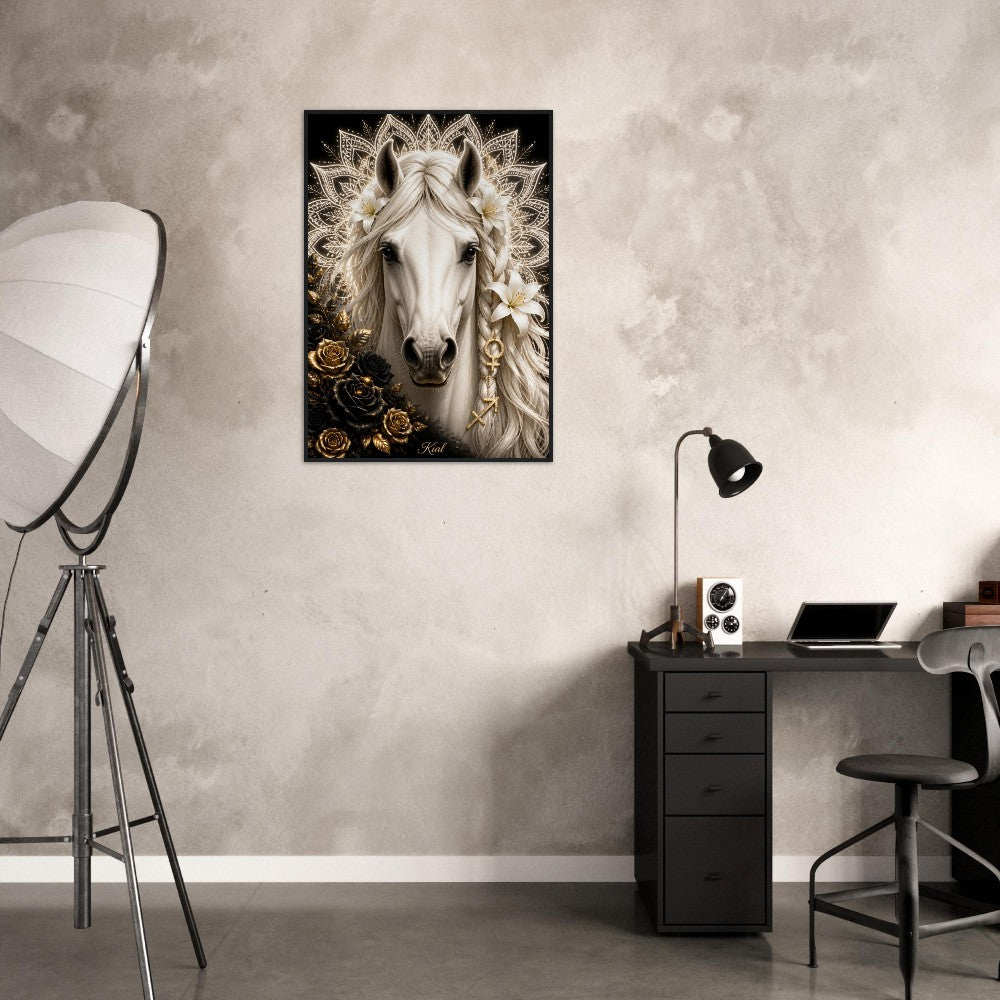Sagittarius Zodiac Horse Poster, Gold Wall Art, Zodiac Gift for Her, Danish Art Studio