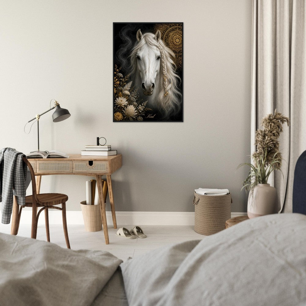 Sagittarius Zodiac Horse Poster, Gold Wall Art, Zodiac Gift for Her, Danish Art Studio
