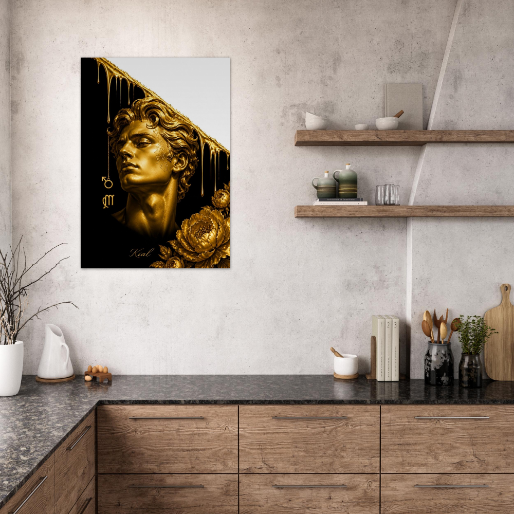 Virgo Zodiac Maiden Poster, Gold Wall Art, Astrology Canvas, Maiden Portrait, Zodiac Gift for Her, Danish Art Studio
