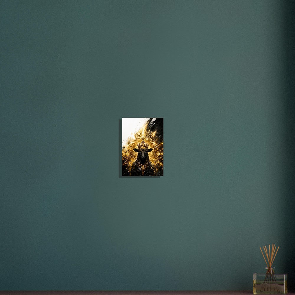 Aries Zodiac Ram Poster, Gold Wall Art, Astrology Canvas, Ram Portrait, Zodiac Gift for Her, Danish Art Studio