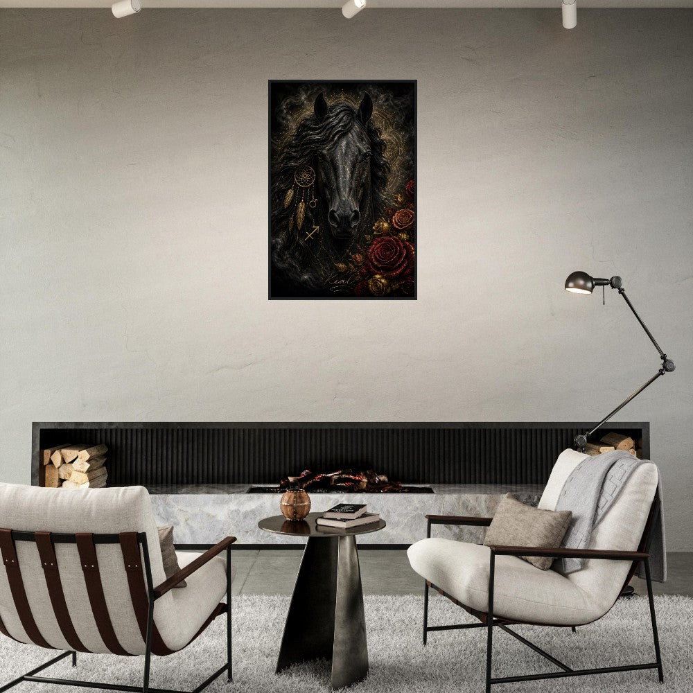 Sagittarius Zodiac Horse Poster, Gold Wall Art, Zodiac Gift for Him, Danish Art Studio