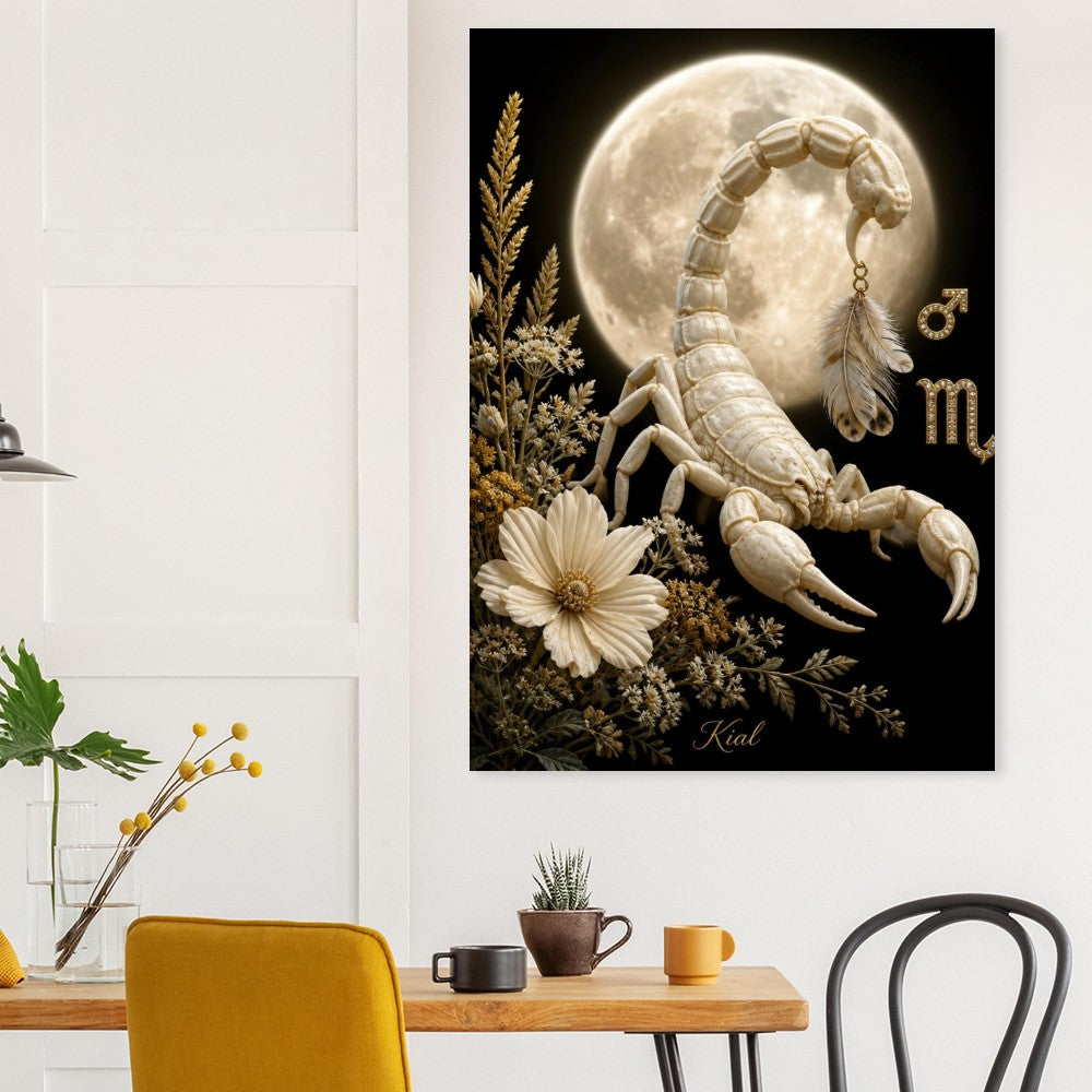 Scorpio Zodiac Scorpion Poster, Gold Wall Art, Zodiac Gift for Him, Danish Art Studio