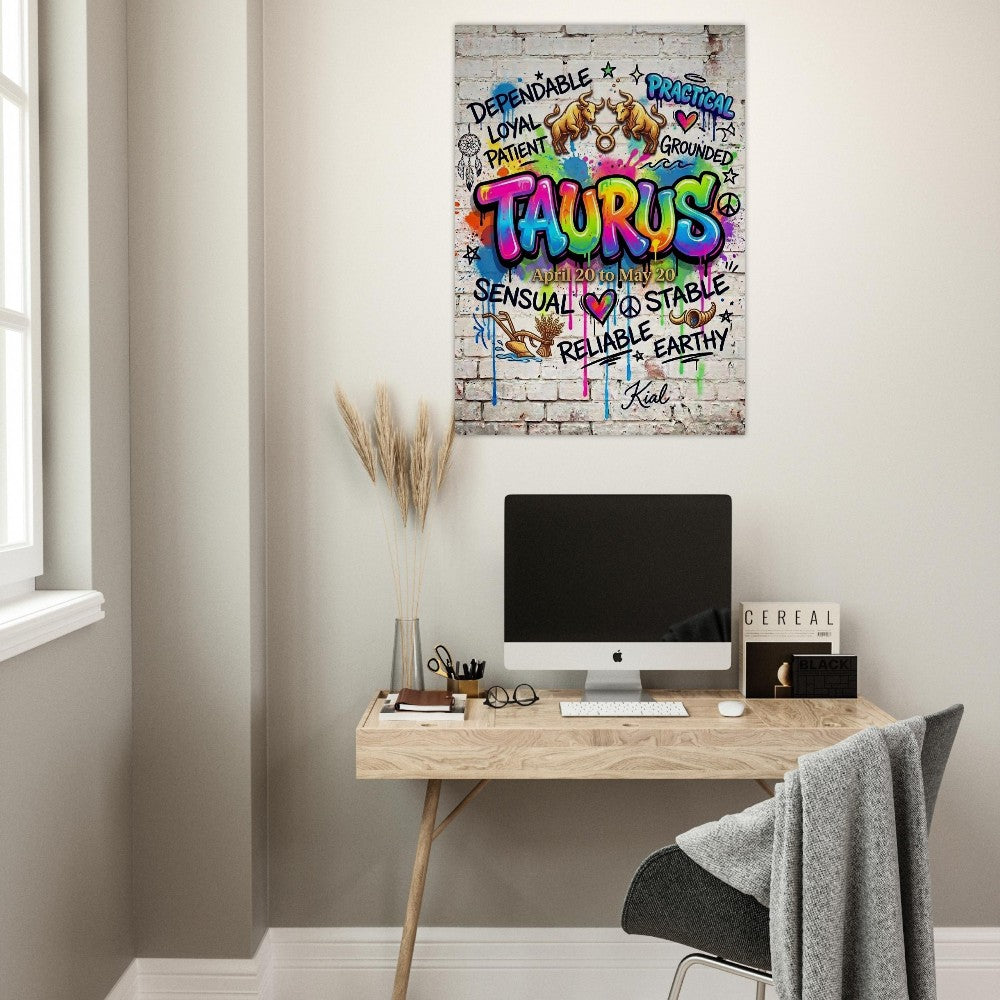Wall art, Zodiac Poster, Pisces colorful, Cool Art, White