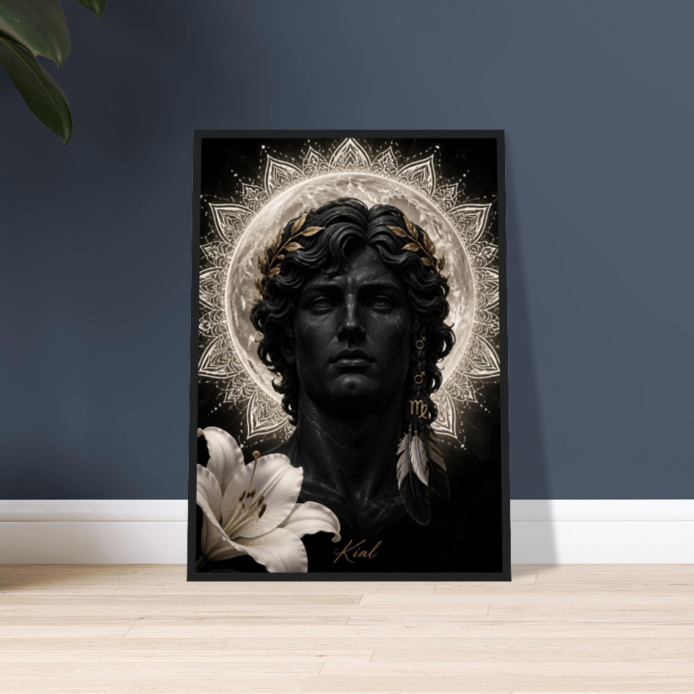 Virgo Zodiac Maiden Poster, Gold Wall Art, Astrology Canvas, Maiden Portrait, Zodiac Gift for Him, Danish Art Studio