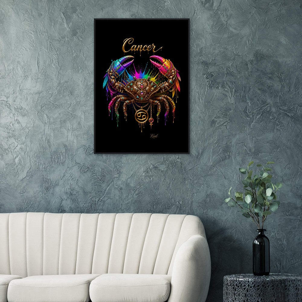 Krebs Neon Sternzeichen Krabben Poster, bunte Wandkunst, künstlerische Astrologie Leinwand, Sternzeichen Geschenk für Sie, Danish Art Studio