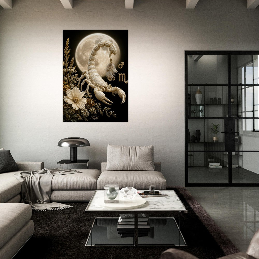 Scorpio Zodiac Scorpion Poster, Gold Wall Art, Zodiac Gift for Him, Danish Art Studio