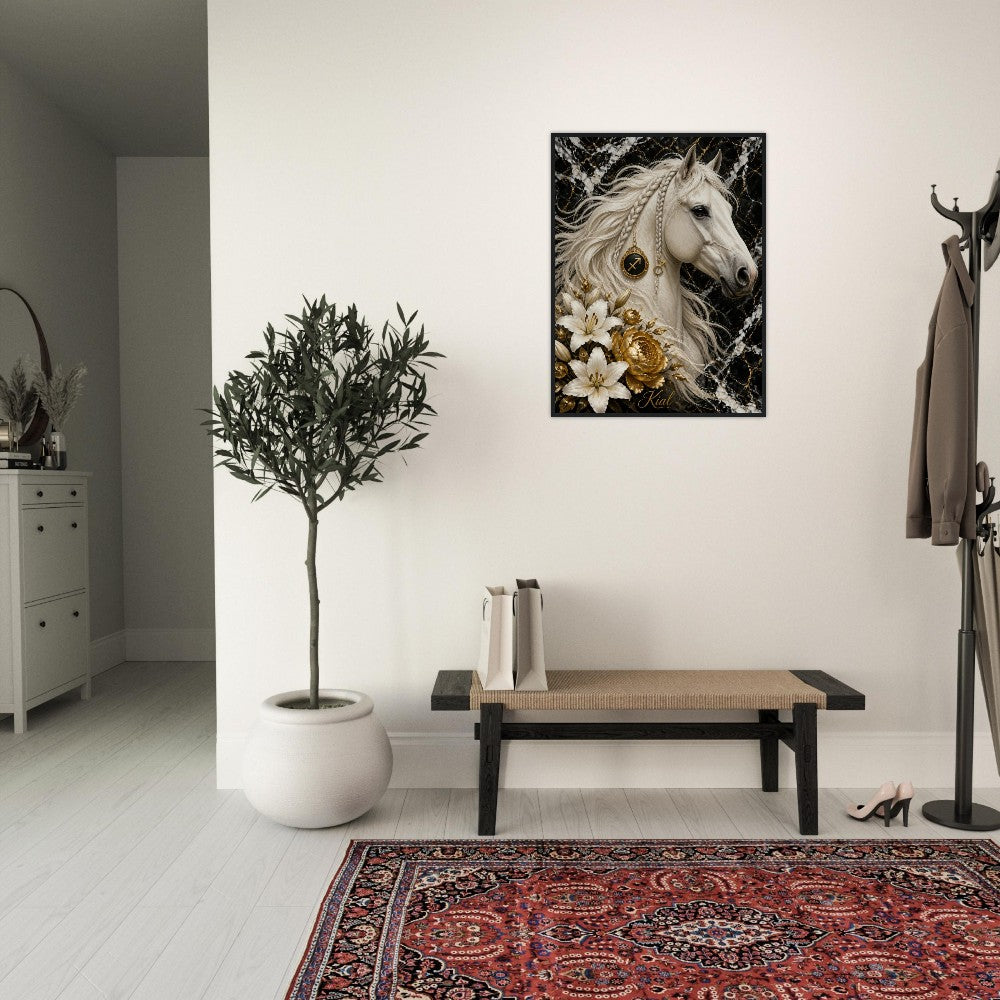 Sagittarius Zodiac Horse Poster, Gold Wall Art, Zodiac Gift for Him, Danish Art Studio
