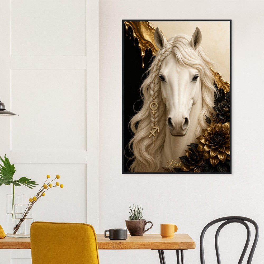 Sagittarius Zodiac Horse Poster, Gold Wall Art, Zodiac Gift for Her, Danish Art Studio