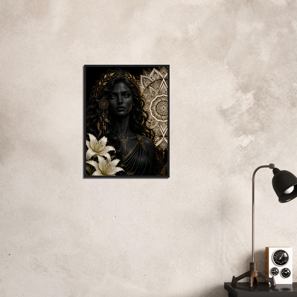 Virgo Zodiac Maiden Poster, Gold Wall Art, Astrology Canvas, Maiden Portrait, Zodiac Gift for Her, Danish Art Studio