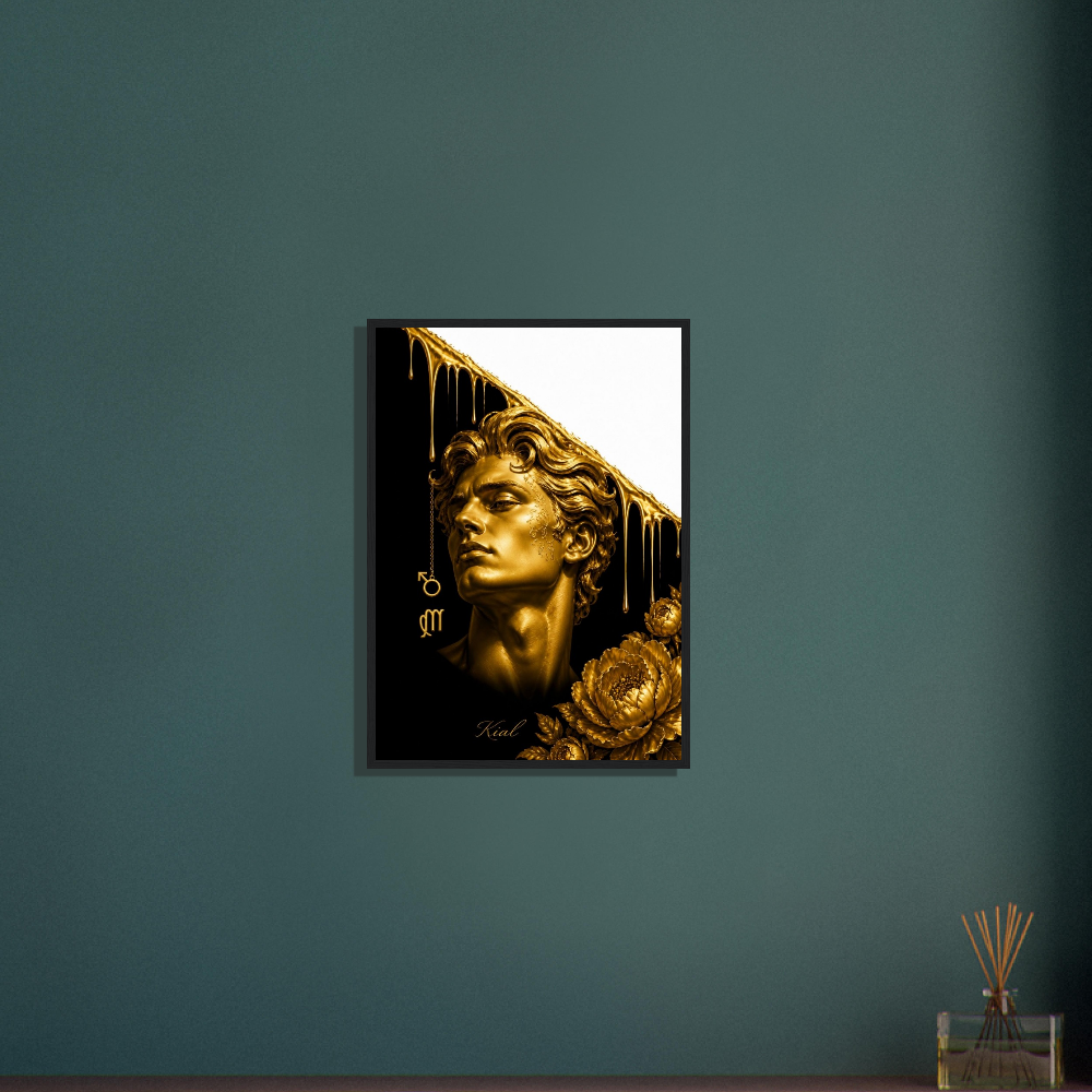Virgo Zodiac Maiden Poster, Gold Wall Art, Astrology Canvas, Maiden Portrait, Zodiac Gift for Her, Danish Art Studio
