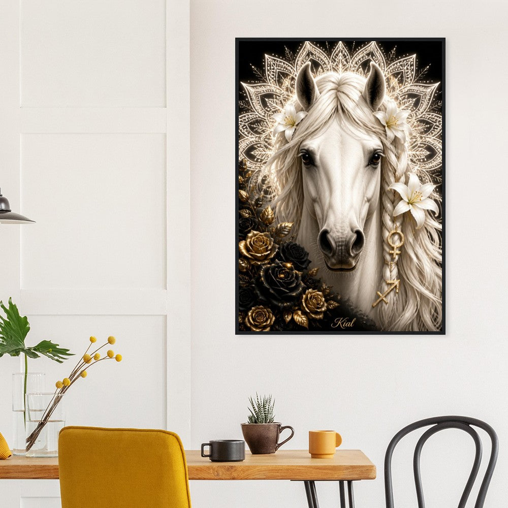 Sagittarius Zodiac Horse Poster, Gold Wall Art, Zodiac Gift for Her, Danish Art Studio