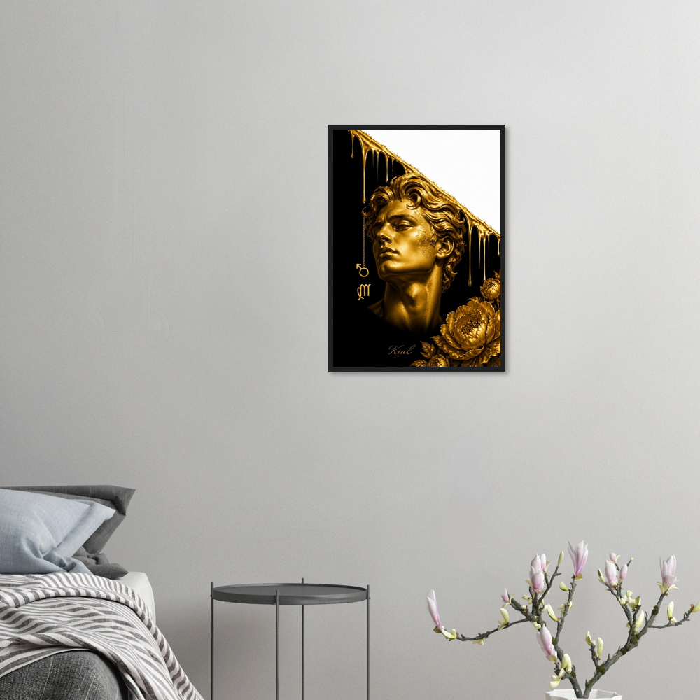Virgo Zodiac Maiden Poster, Gold Wall Art, Astrology Canvas, Maiden Portrait, Zodiac Gift for Her, Danish Art Studio