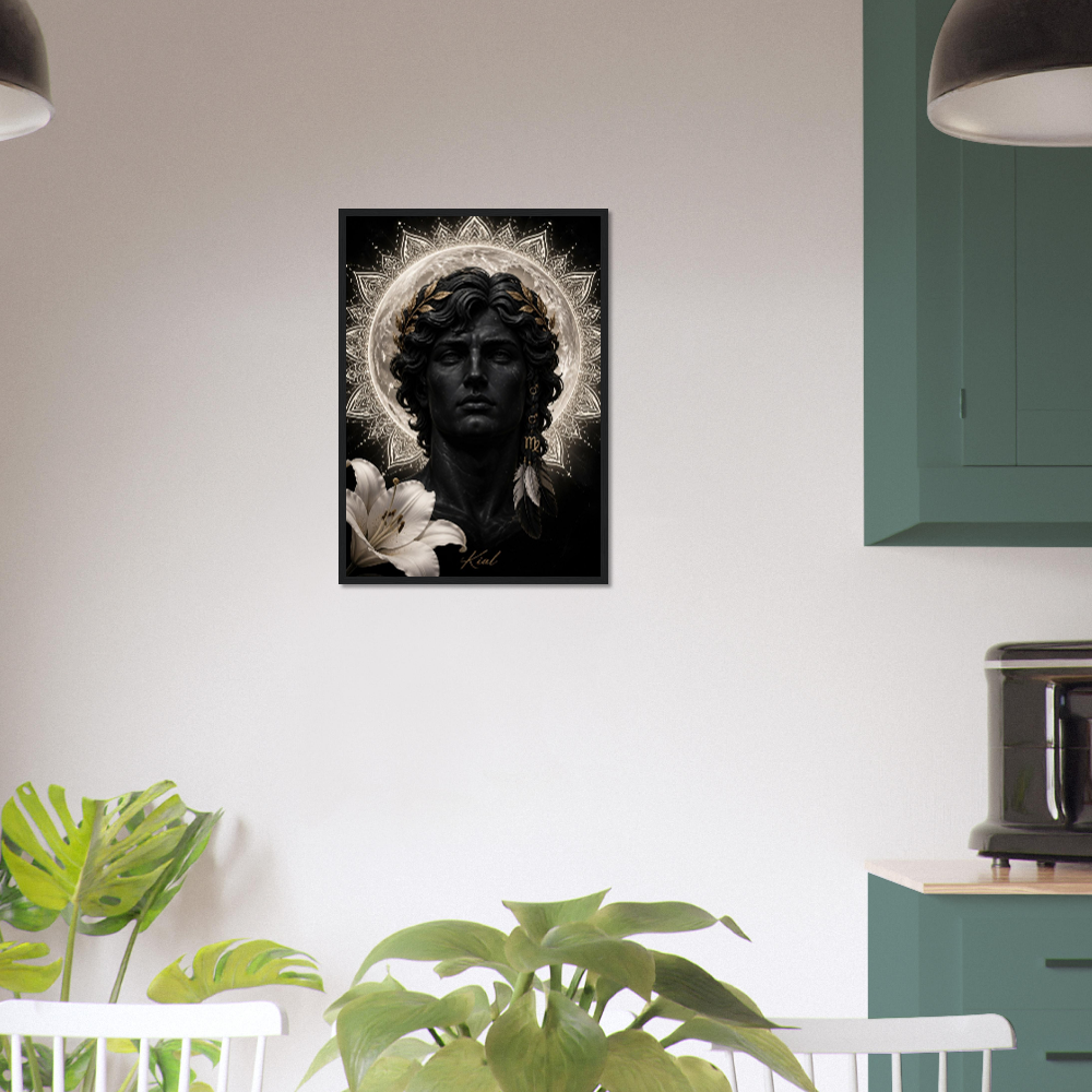 Virgo Zodiac Maiden Poster, Gold Wall Art, Astrology Canvas, Maiden Portrait, Zodiac Gift for Him, Danish Art Studio