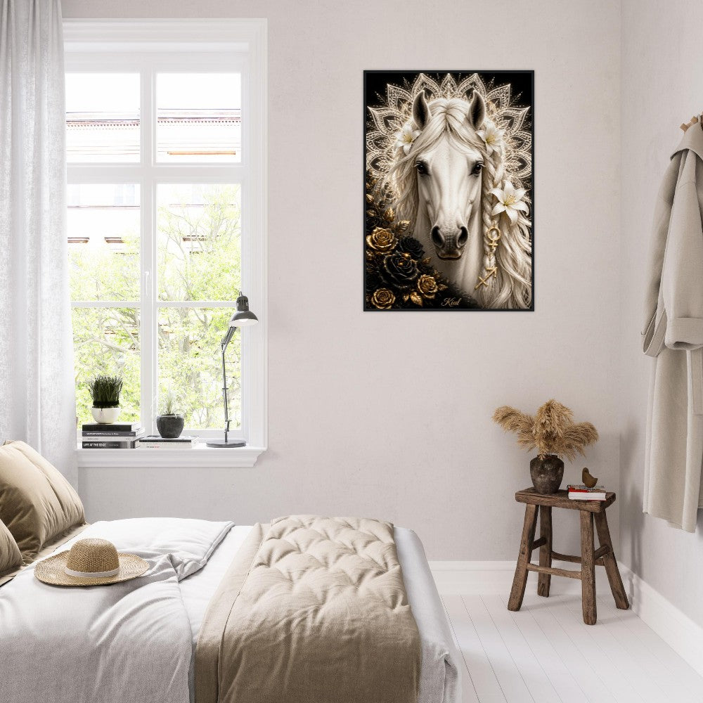 Sagittarius Zodiac Horse Poster, Gold Wall Art, Zodiac Gift for Her, Danish Art Studio