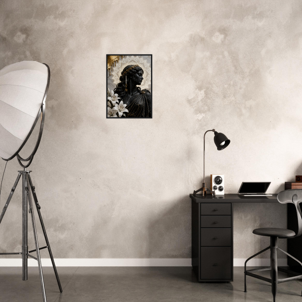 Virgo Zodiac Maiden Poster, Gold Wall Art, Astrology Canvas, Maiden Portrait, Zodiac Gift for Her, Danish Art Studio