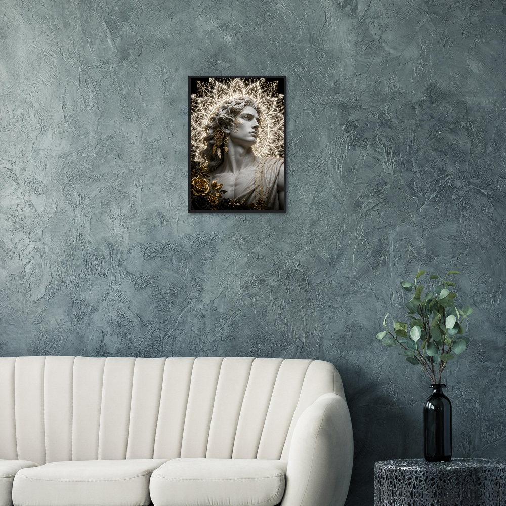 Virgo Zodiac Maiden Poster, Gold Wall Art, Astrology Canvas, Maiden Portrait, Zodiac Gift for Him, Danish Art Studio