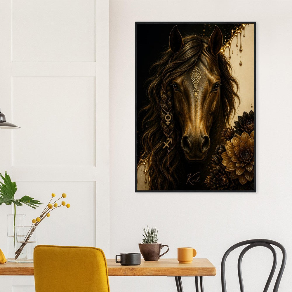 Sagittarius Zodiac Horse Poster, Gold Wall Art, Zodiac Gift for Her, Danish Art Studio