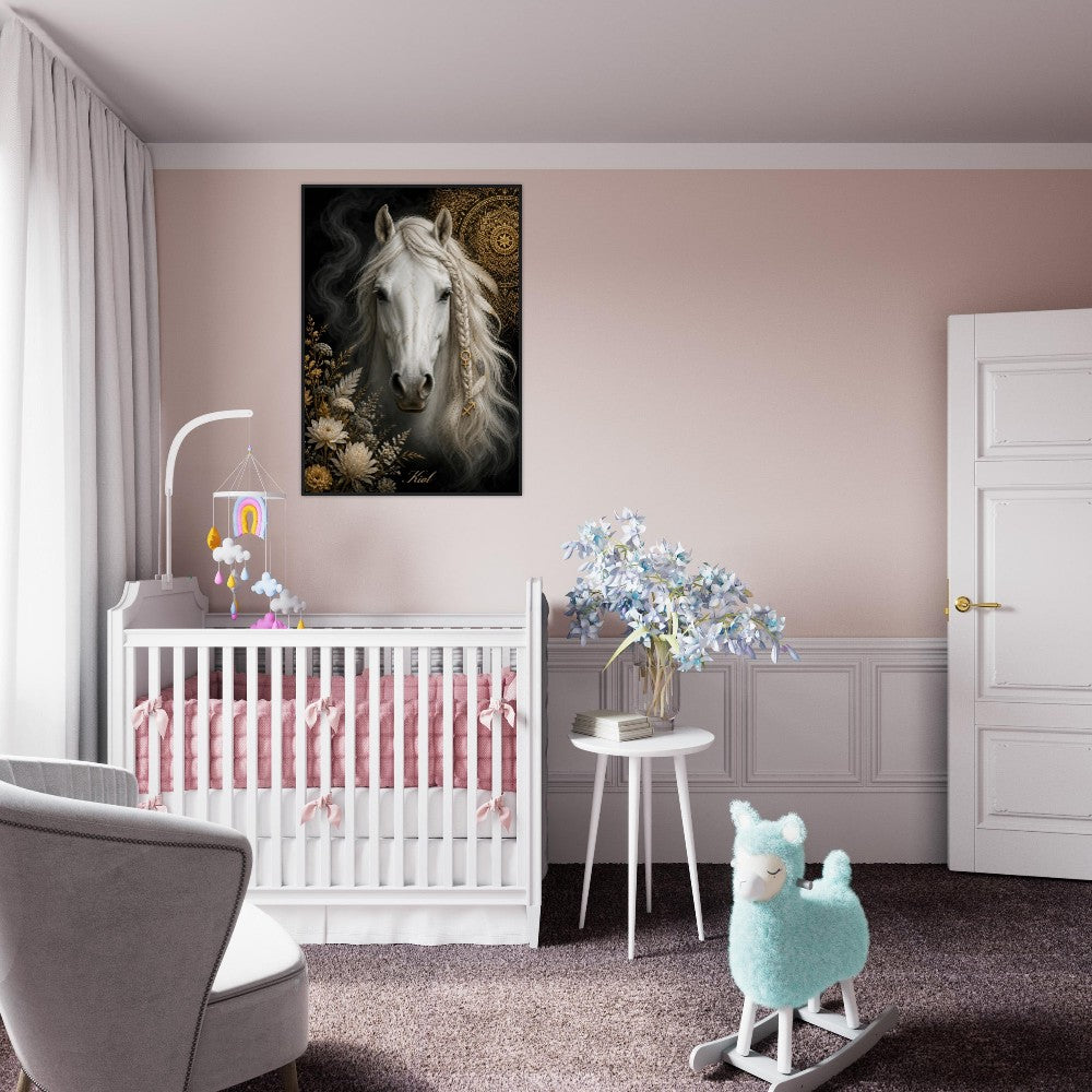 Sagittarius Zodiac Horse Poster, Gold Wall Art, Zodiac Gift for Her, Danish Art Studio