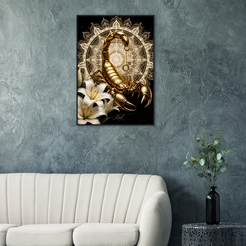 Scorpio Zodiac Scorpion Poster, Gold Wall Art, Zodiac Gift for Him, Danish Art Studio