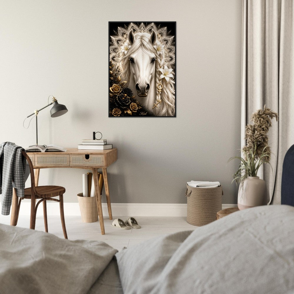 Sagittarius Zodiac Horse Poster, Gold Wall Art, Zodiac Gift for Her, Danish Art Studio